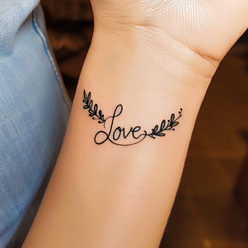 love tattoo on hand